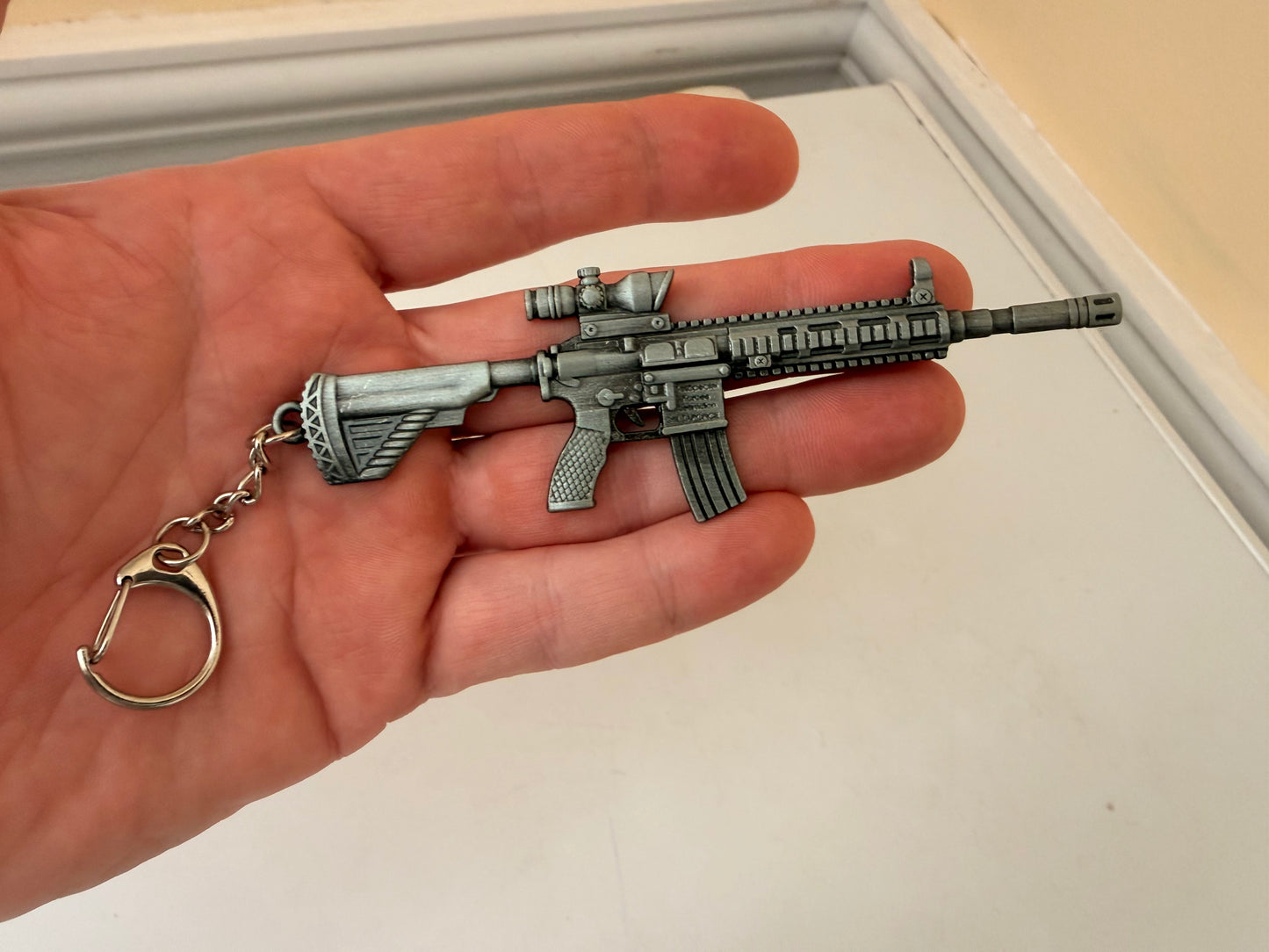 Keychain Rifle Model Metal Keyring Key Chain