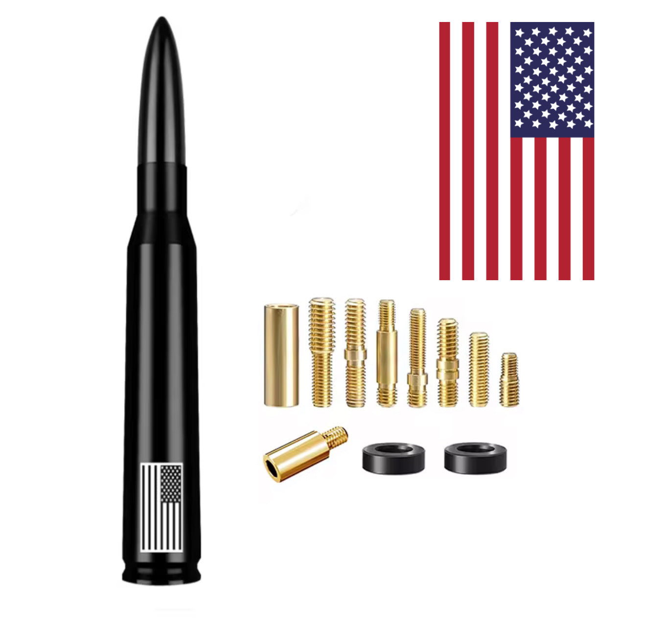 American Flag Car Truck Bullet Antenna