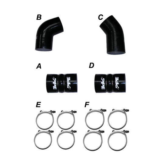 2004.5-2005 GM 6.6L LLY Intercooler Piping Silicone Hose Kit