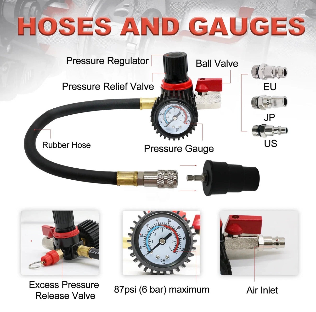 9 Pcs Turbo Boost Leak Tester Tool