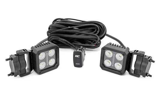 Black Series LED Light Pair 2 Inch | Flood | Swivel Mount