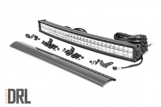 30 Inch Chrome Series LED Light Bar Curved | Dual Row | Cool White DRL