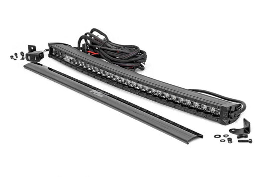 30 Inch Black Series LED Light Bar Curved | Single Row | Cool White DRL