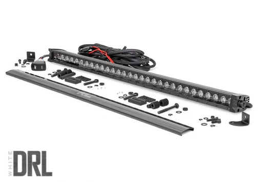 30 Inch Black Series LED Light Bar Single Row | Cool White DRL