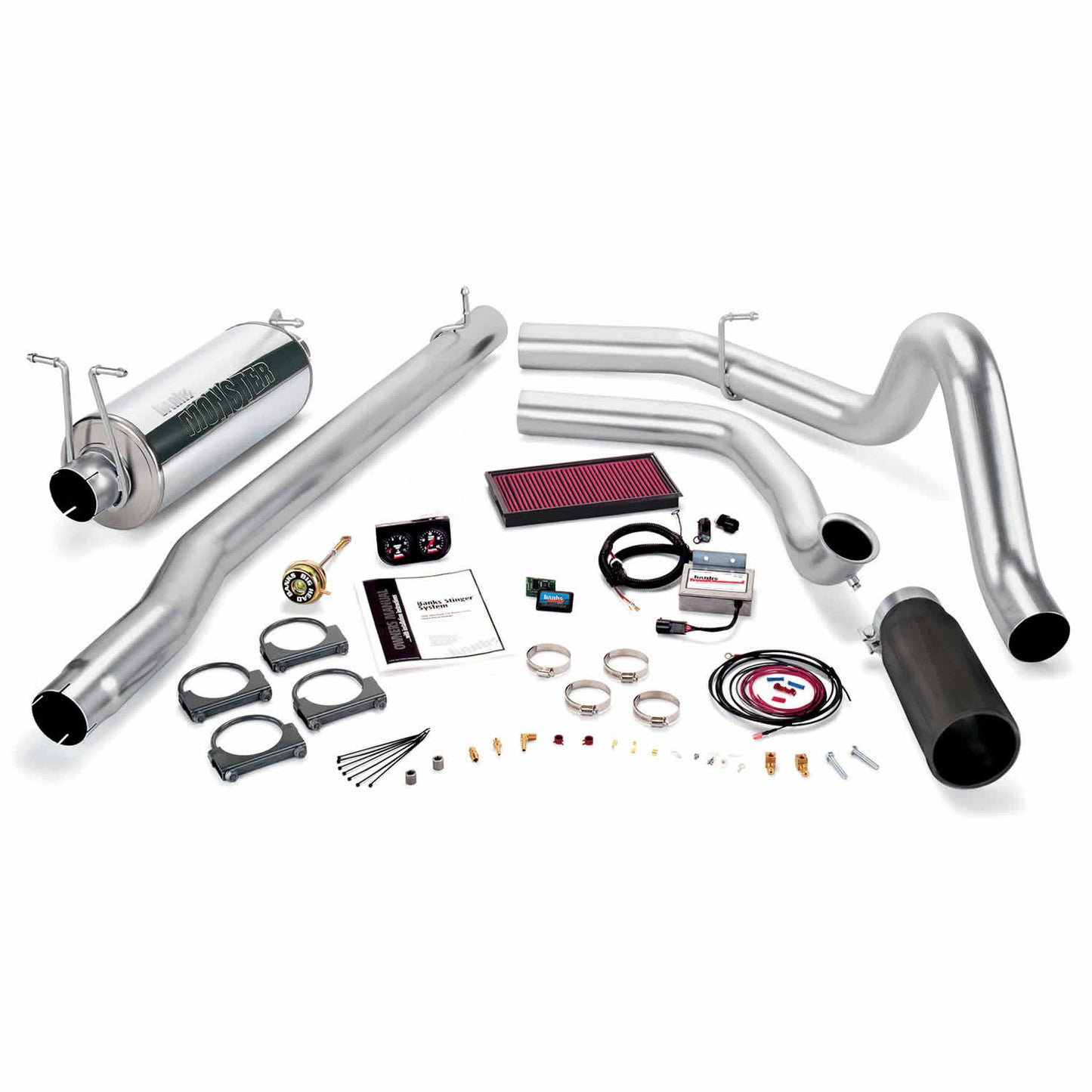 Stinger Bundle Power System W/Single Exit Exhaust Black Tip 99 Ford 7.3L F250/F350 Automatic Transmission Banks Power