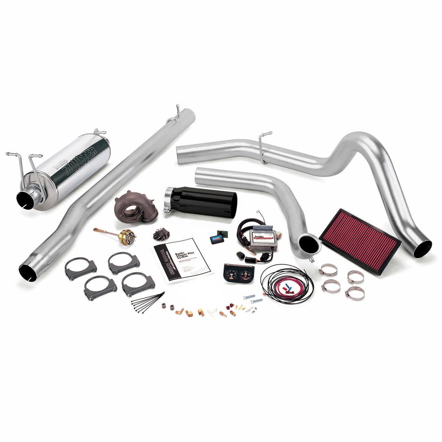 Stinger Plus Bundle Power System W/Single Exit Exhaust Black Tip 99.5-03 Ford 7.3L F250/F350 Automatic Transmission Banks Power