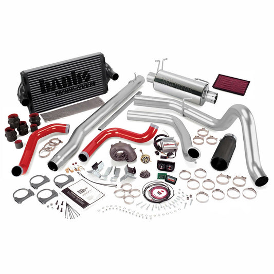 PowerPack Bundle Complete Power System W/Single Exit Exhaust Black Tip 99.5-03 Ford 7.3L F250/F350 Automatic Transmission Banks Power