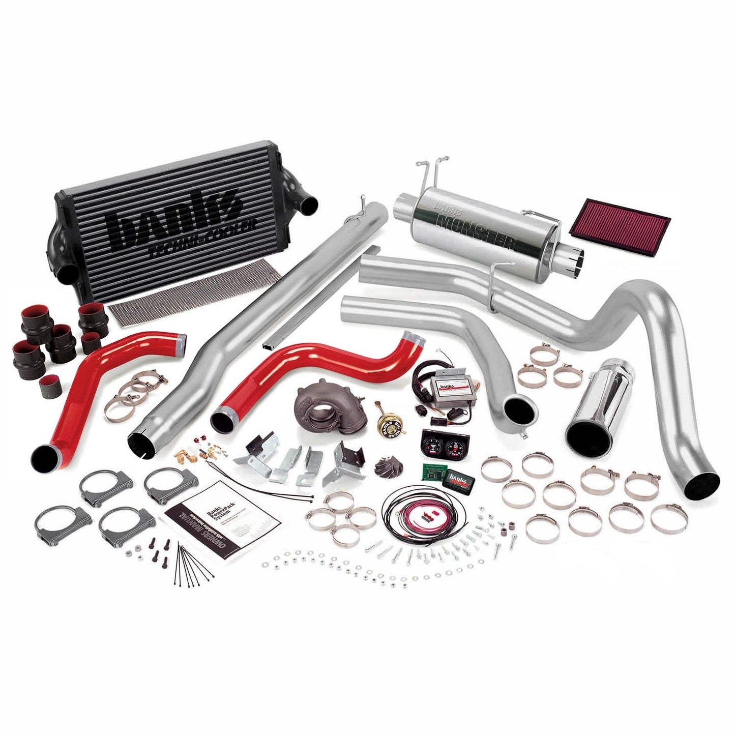 PowerPack Bundle Complete Power System W/Single Exit Exhaust Chrome Tip 99.5-03 Ford 7.3L F250/F350 Automatic Transmission Banks Power