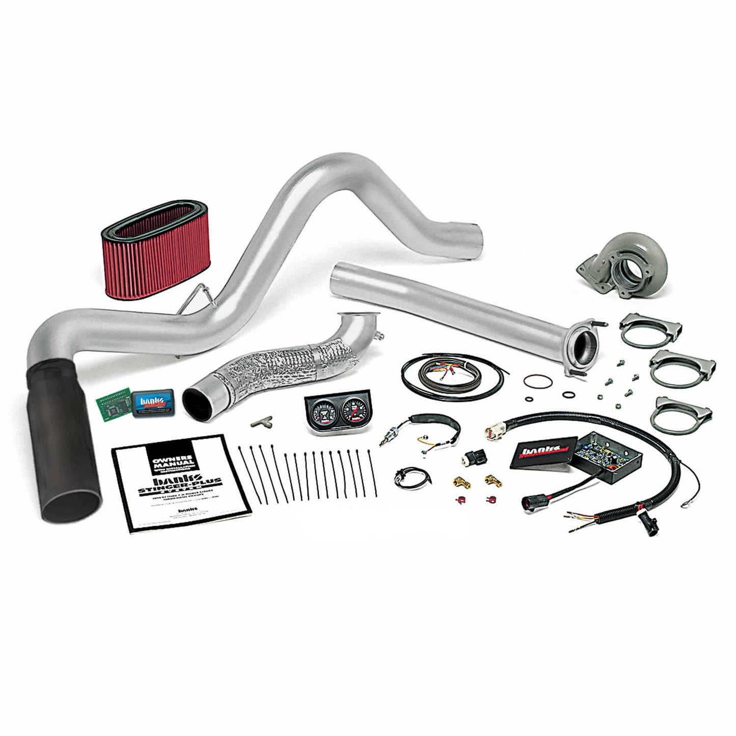 Stinger Plus Bundle Power System W/Single Exit Exhaust Black Tip 95.5-97 Ford 7.3L Automatic Transmission Banks Power