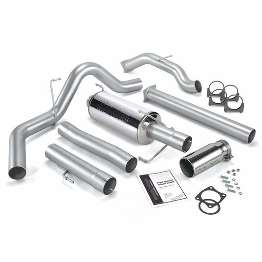 Monster Exhaust System Single Exit Chrome Round Tip 03-04 Dodge 5.9L CCLB Catalytic Converter Banks Power