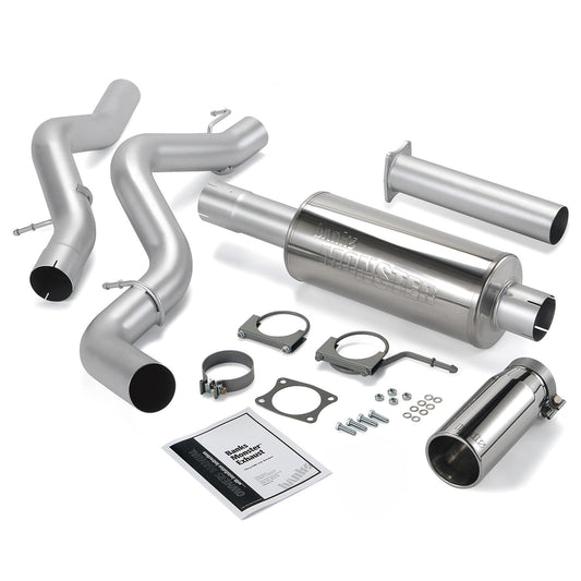 Monster Exhaust System Single Exit Chrome Round Tip 06-07 Chevy 6.6L ECSB Banks Power