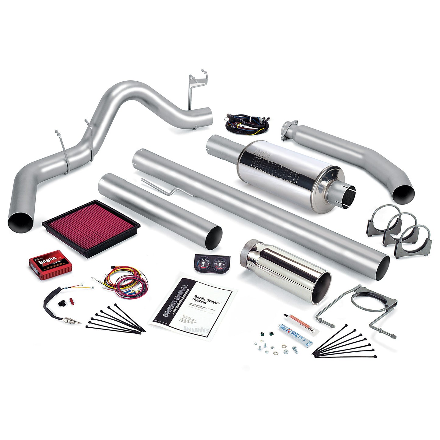 Stinger Bundle Power System W/Single Exit Exhaust Chrome Tip 01 Dodge 5.9L Standard Cab 235hp Banks Power