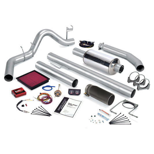 Stinger Bundle Power System W/Single Exit Exhaust Black Tip 02 Dodge 5.9L Standard Cab 245hp Banks Power