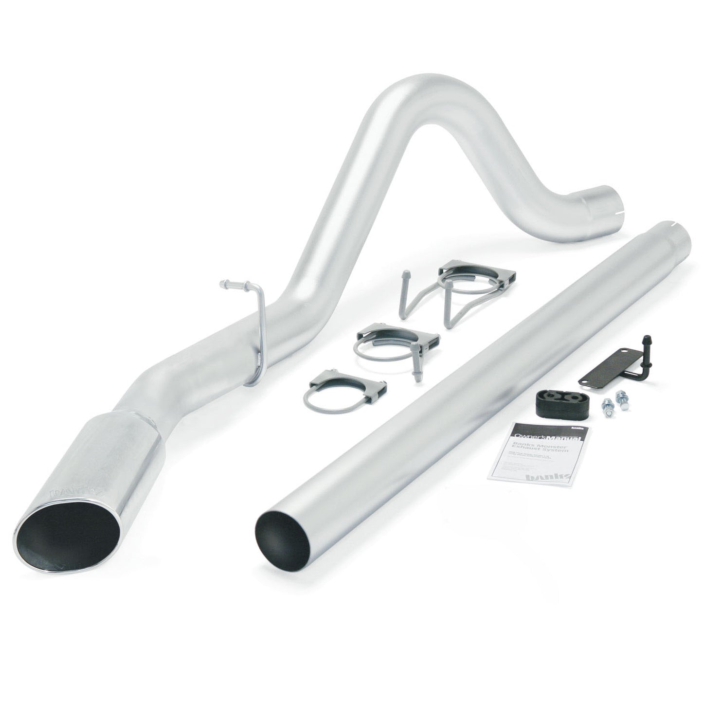 Monster Exhaust System Single Exit Chrome Tip 08-10 Ford 6.4L All Cab and Bed Lengths Banks Power