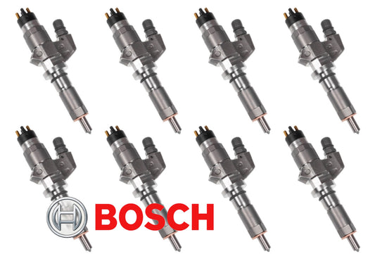 NO CORE Bosch | New Fuel Injector (SET OF 8) | 2001-2004.5 GM / Chevrolet 6.6L Duramax - LB7 | 0-445-120-008