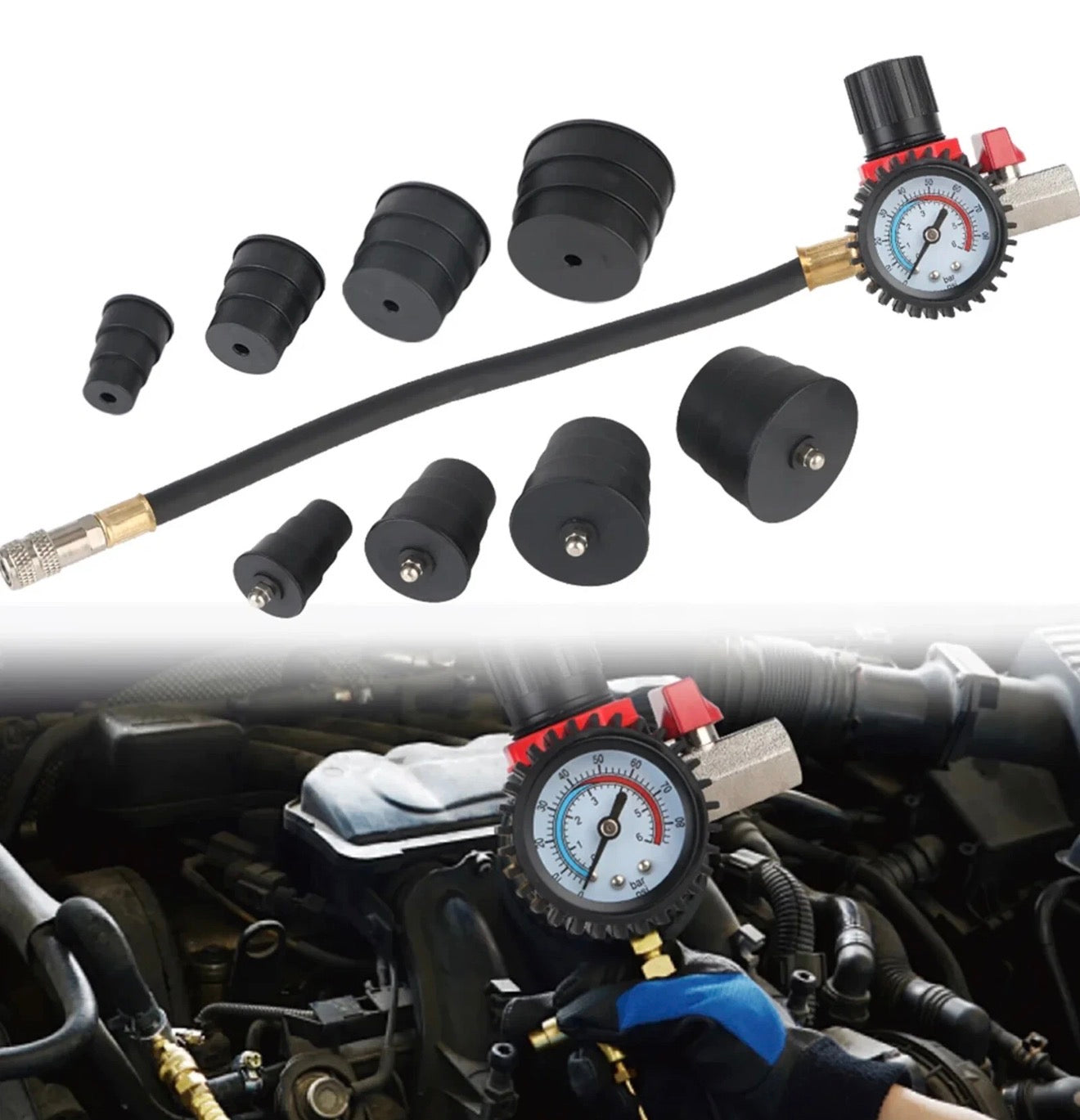 9 Pcs Turbo Boost Leak Tester Tool