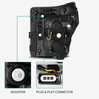 AlphaRex 11-16 Ford F-350 SD LUXX LED Proj Headlights Plank Style Alpha Blk w/Activ Light/Seq Signal