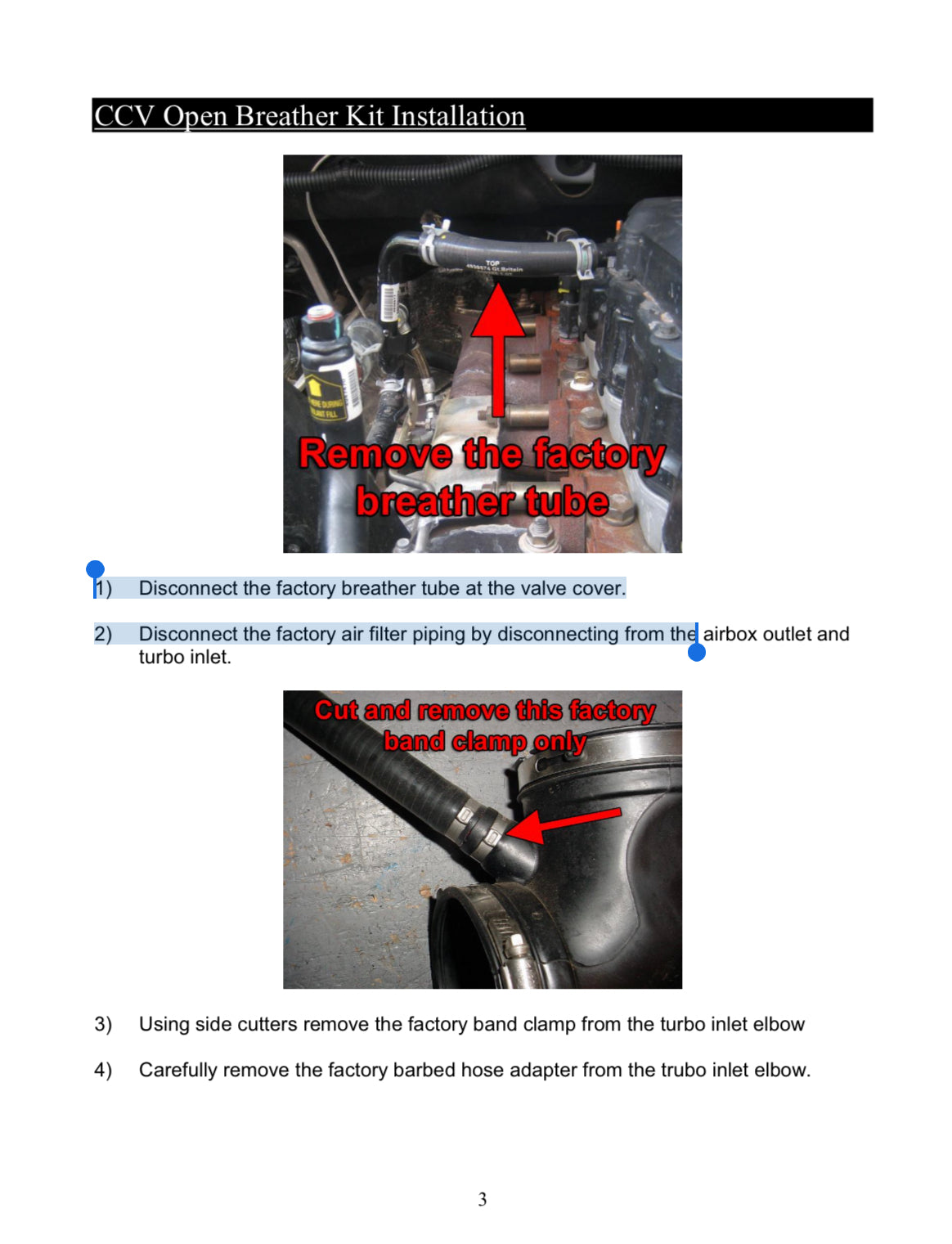 CCV Crankcase Vent Reroute Kit For 07-19 Dodge 6.7L Cummins Diesel