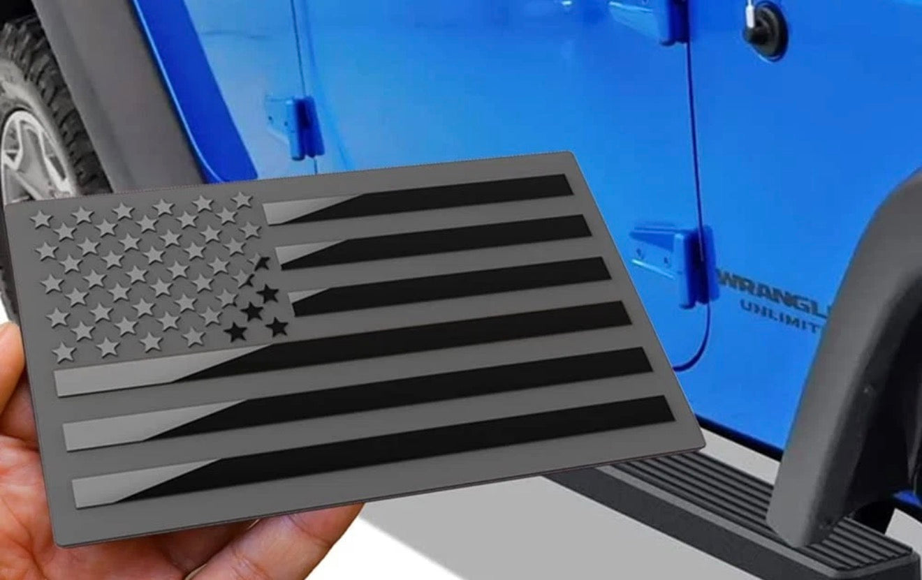 3D Metal American Flag Emblem Decal，Black American Flag Decal for Car, Truck