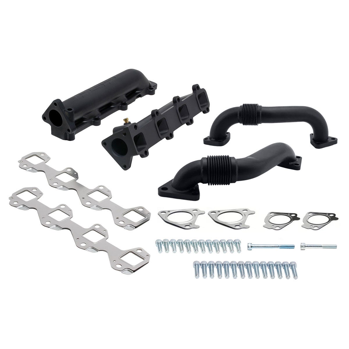 HSP Diesel Ceramic Coated Cast Manifold And Up-Pipe Bundle For 2001-2004 Silverado/Sierra 2500/3500 HD LB7 Duramax