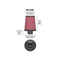 High-Flow Original Universal Air Filter - 4"FLG, 6-5/8"B, 5-1/4"T, 9-1/2"H, W/OFFSET STUD & 23/32"HOLE