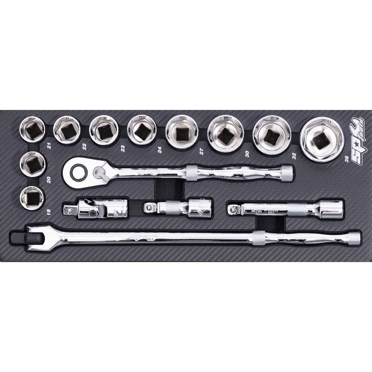 15PC TECH SERIES METRIC SOCKET SET w/ EVA FOAM - SP50011