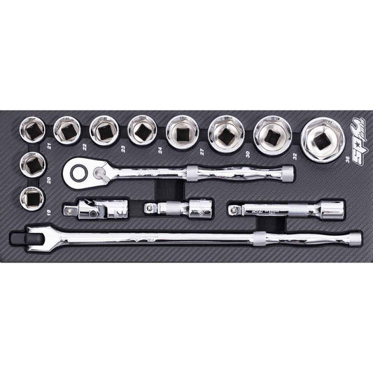 15PC TECH SERIES METRIC SOCKET SET w/ EVA FOAM - SP50011