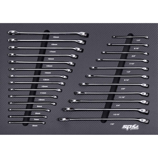 25PC METRIC/SAE WRENCH SET W/ EVA FOAM CARBON FIBER TOP - SP50017M