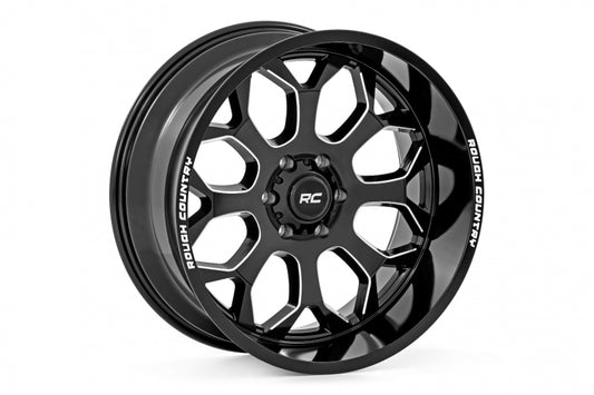 Rough Country 96 Series Wheel One-Piece | Gloss Black | 20x10 | 8x6.5 | -19mm