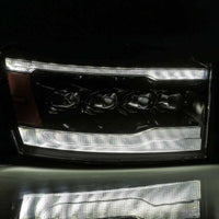 AlphaRex 06-08 Ram 1500HD NOVA LED Proj Headlights Plank Style Alpha Blk w/Seq Signal/DRL/Amber LED