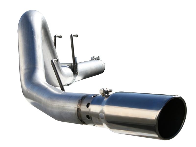 aFe Large Bore-HD 5in DPF Back 409 SS Exhaust System w/Black Tip 2017 Ford Diesel Trucks V8 6.7L(td)