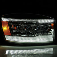 AlphaRex 06-08 Dodge Ram 1500HD NOVA LED Proj Headlights Plank Style Blk w/Seq Signal/DRL/Amber LED