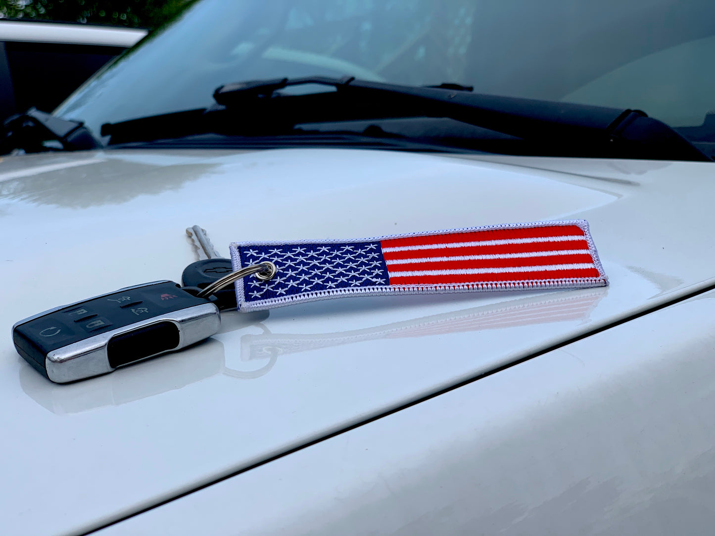 American Flag Key Tag